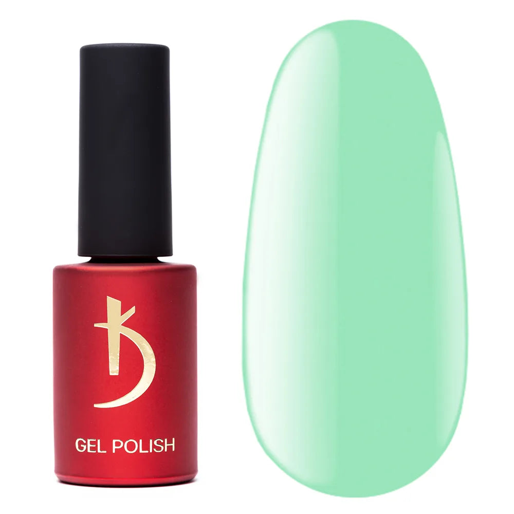 Kodi Professional Aquamarine AQ 01 Gel Polish bottle and color swatch