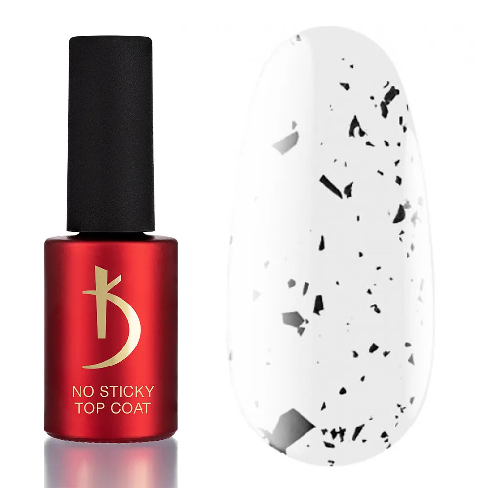 Kodi Professional ART No Wipe Top Coat No. 01 bottle and decorative glossy finish swatch