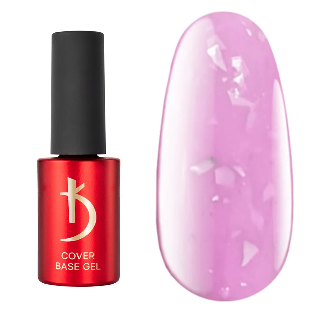 Kodi Professional Cover Base Gel Flake No. 03 bottle and glitter color swatch