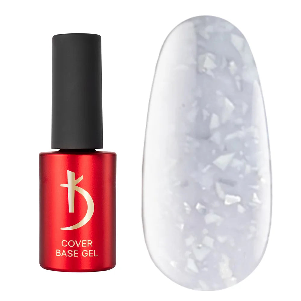 Kodi Professional Cover Base Gel Flake No. 06 bottle and glitter color swatch