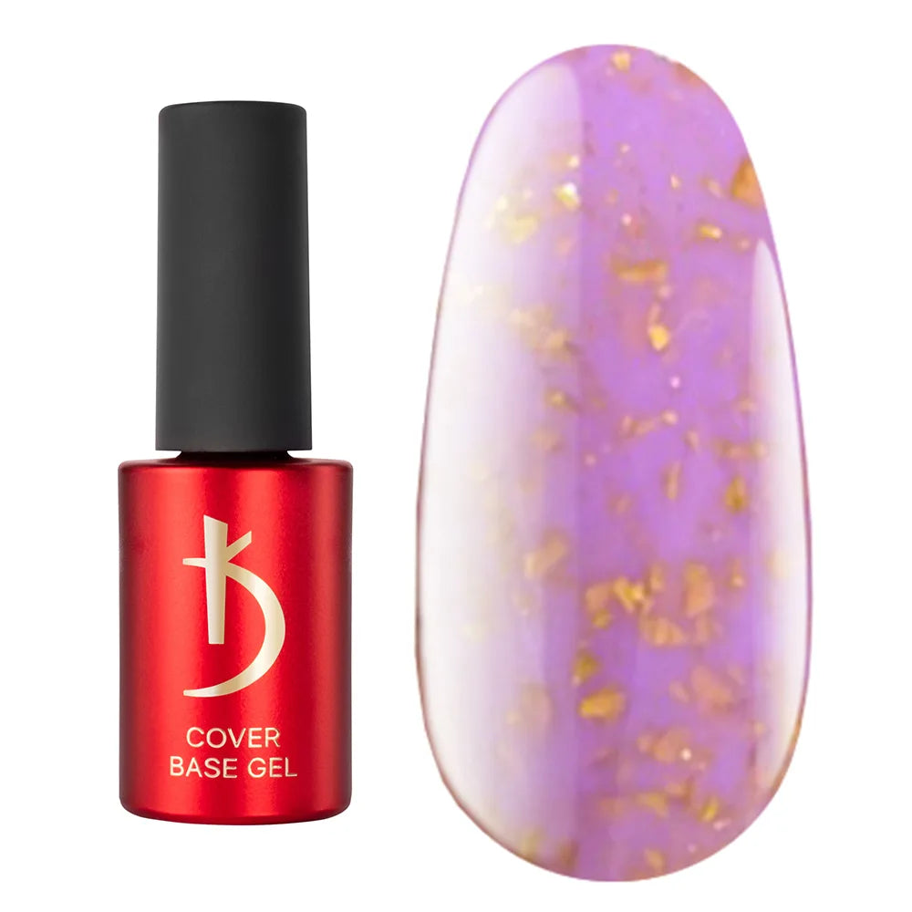 Kodi Professional Cover Base Gel Flake No. 07 bottle and glitter color swatch