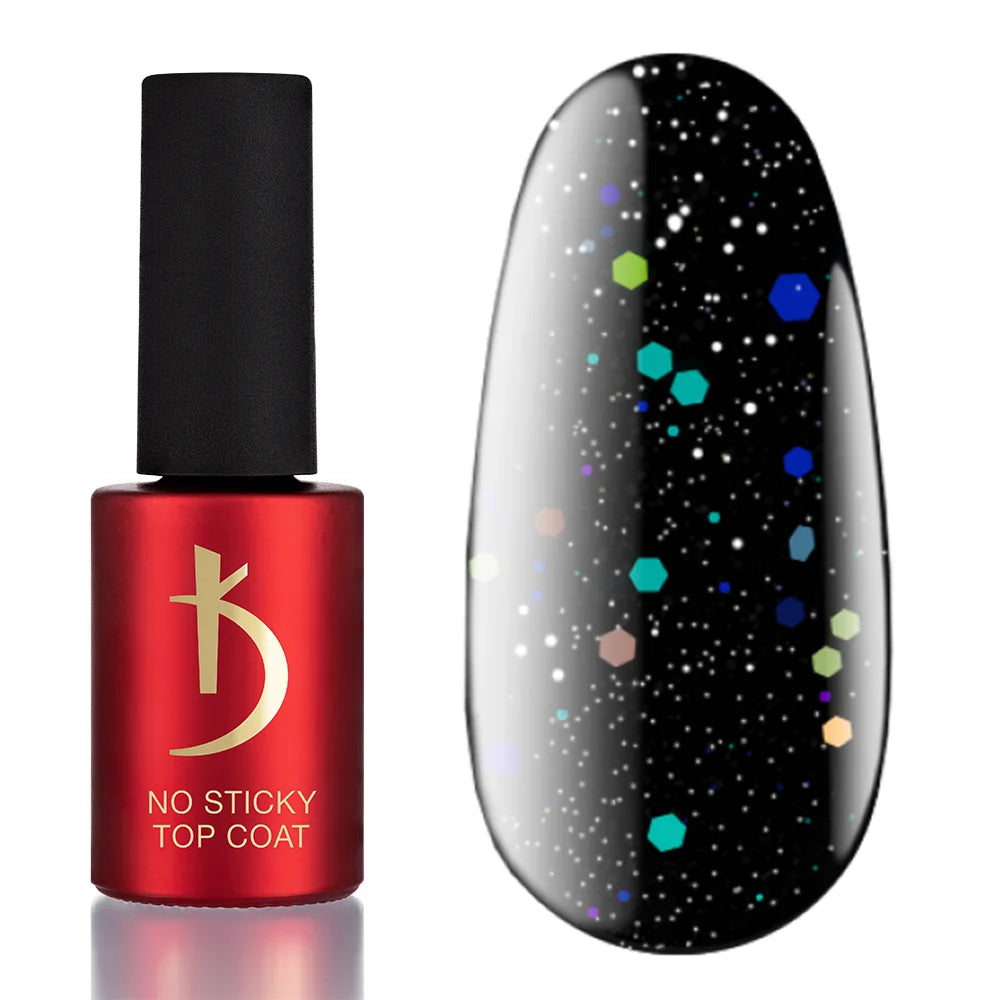 Kodi Professional ART No Wipe Top Coat No. 08 bottle and decorative glossy finish swatch