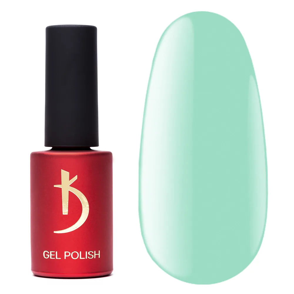 Kodi Professional Aquamarine AQ 10 Gel Polish bottle and color swatch