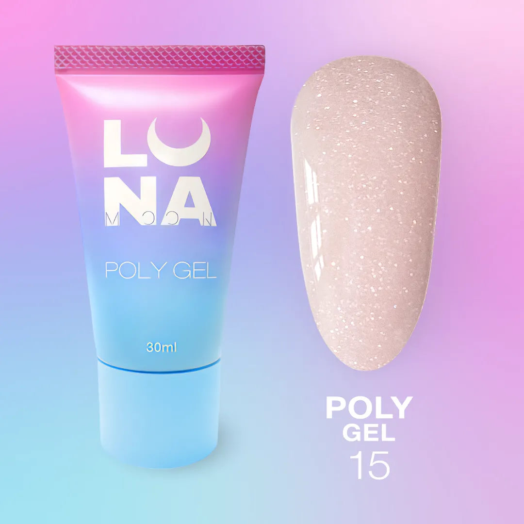 LUNA Poly Gel 30ml tube and color swatch