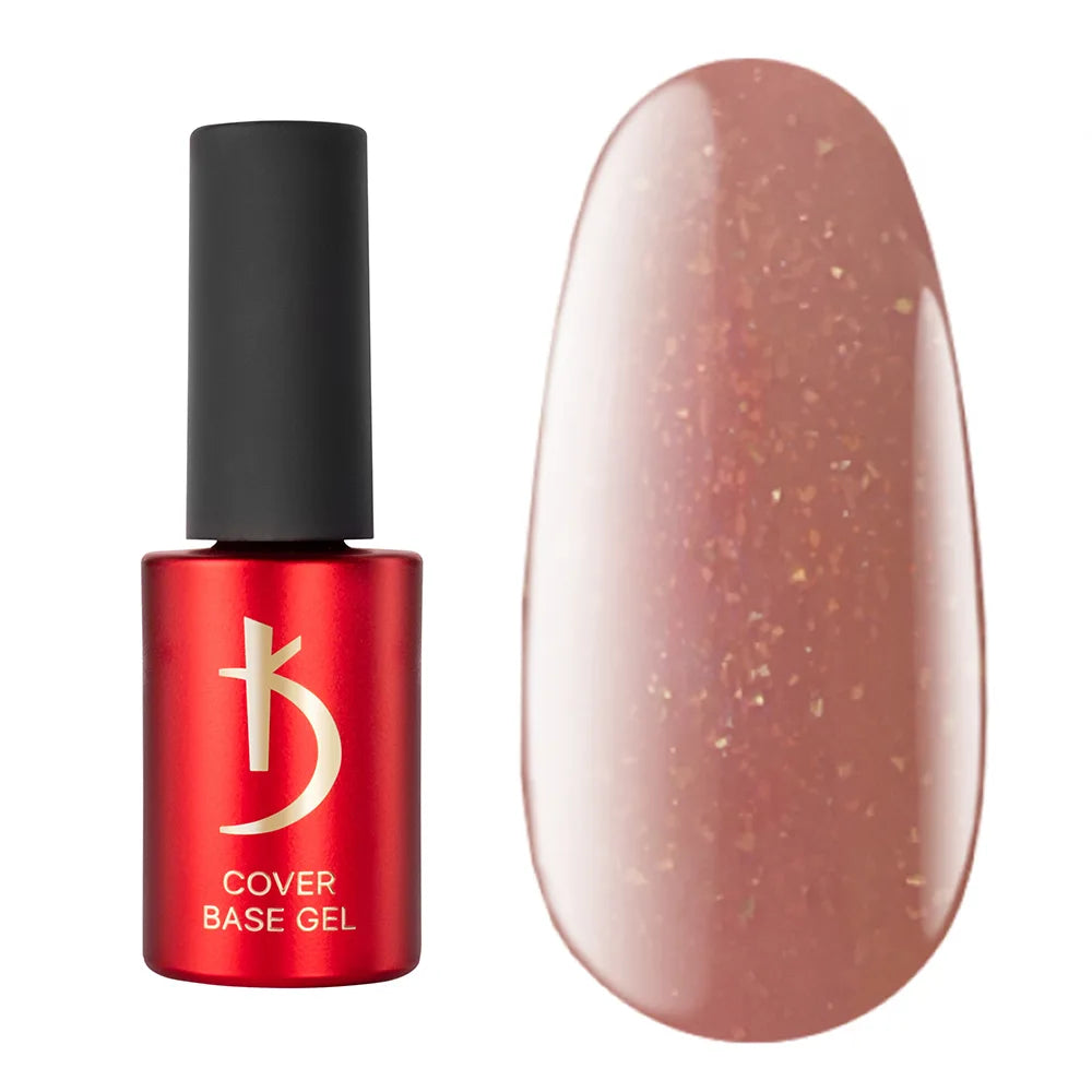 Kodi Professional Cover Base Gel Flake No. 17 bottle and glitter color swatch
