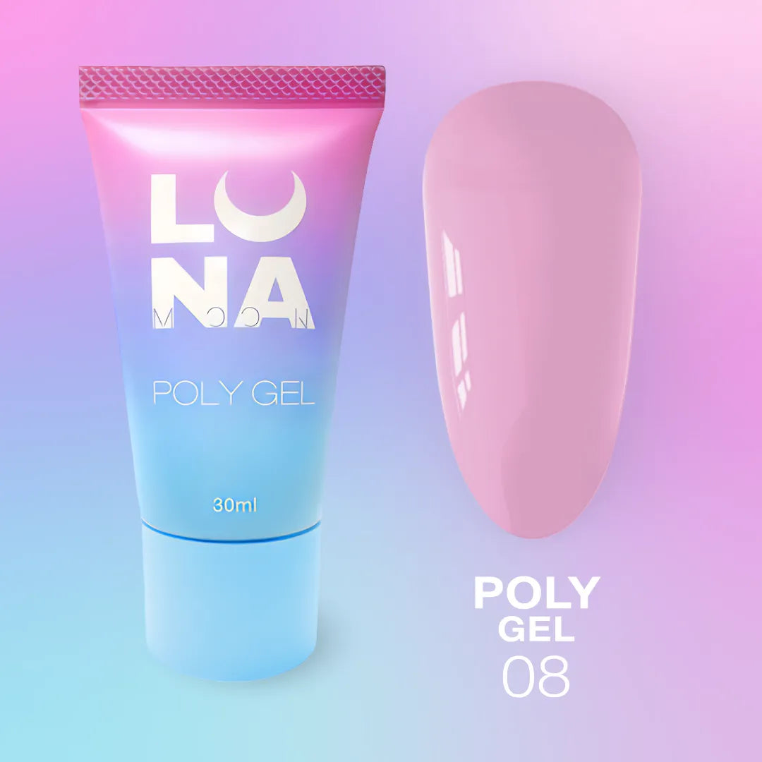 LUNA Poly Gel 30ml tube and color swatch