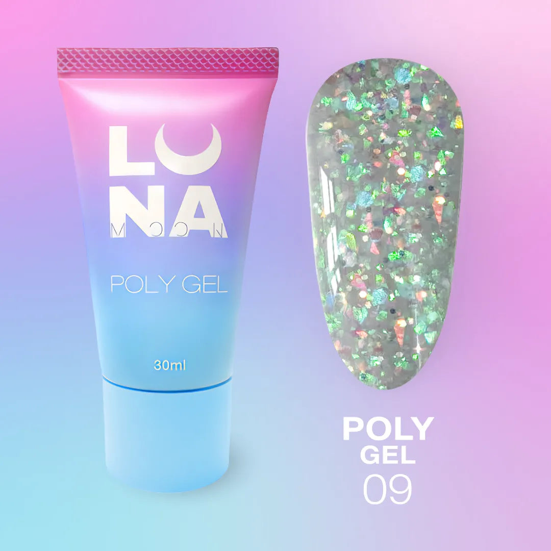 LUNA Poly Gel 30ml tube and color swatch