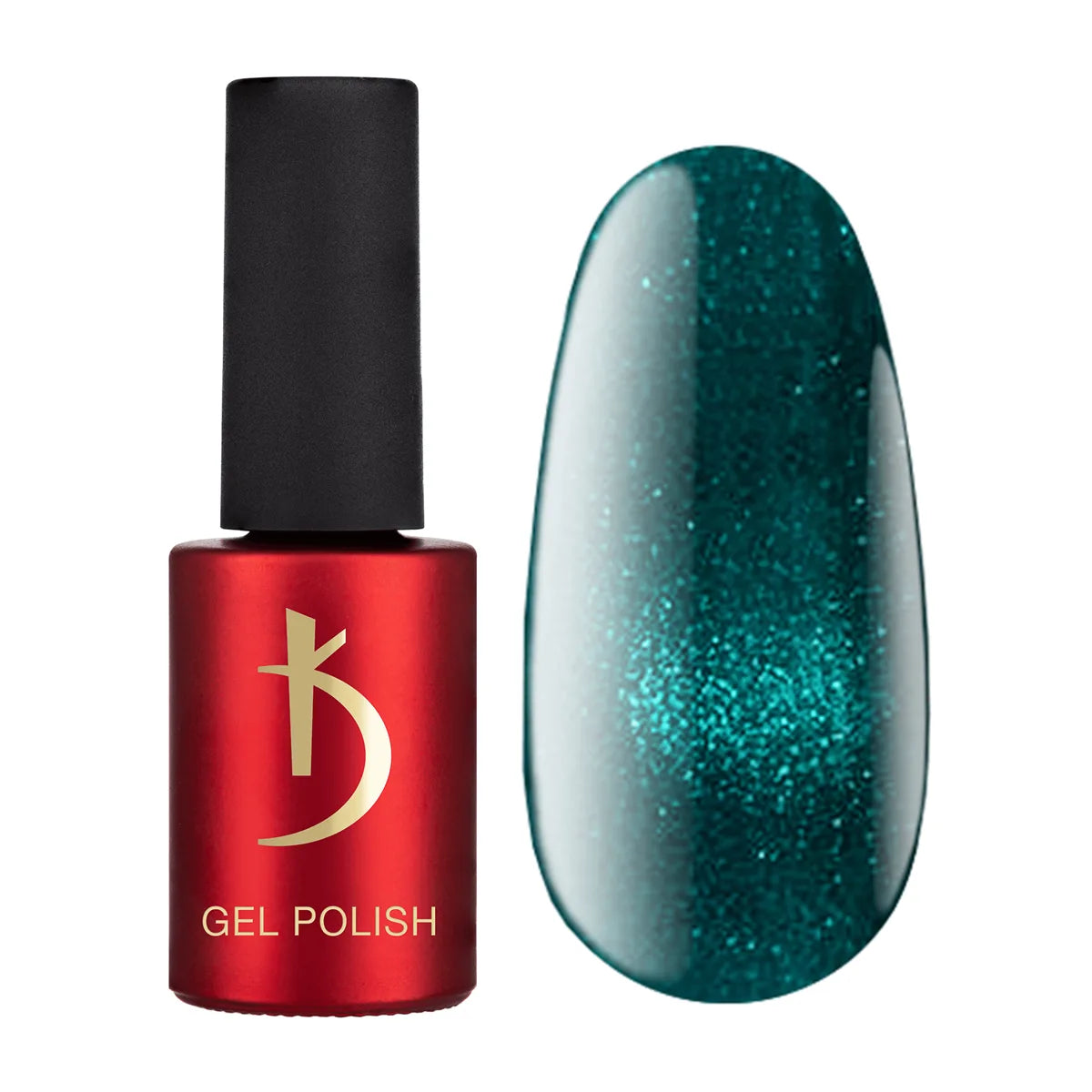 Kodi Professional Cat Shine CS 06 Cat Eye Gel Polish bottle and magnetic effect swatch