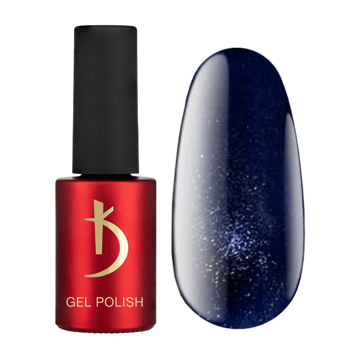 Kodi Professional Cat Shine CS 07 Cat Eye Gel Polish bottle and magnetic effect swatch