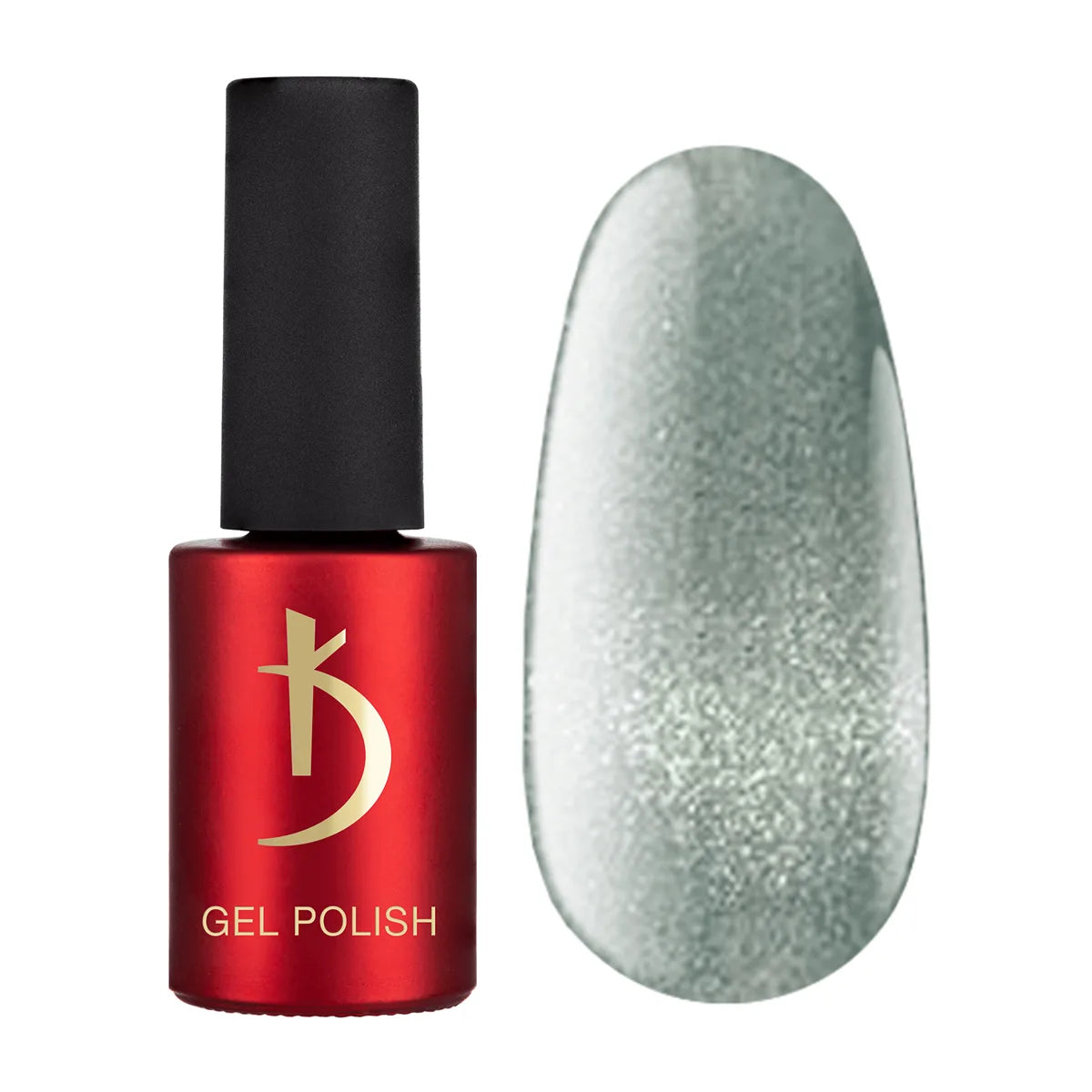 Kodi Professional Cat Shine CS 09 Cat Eye Gel Polish bottle and magnetic effect swatch