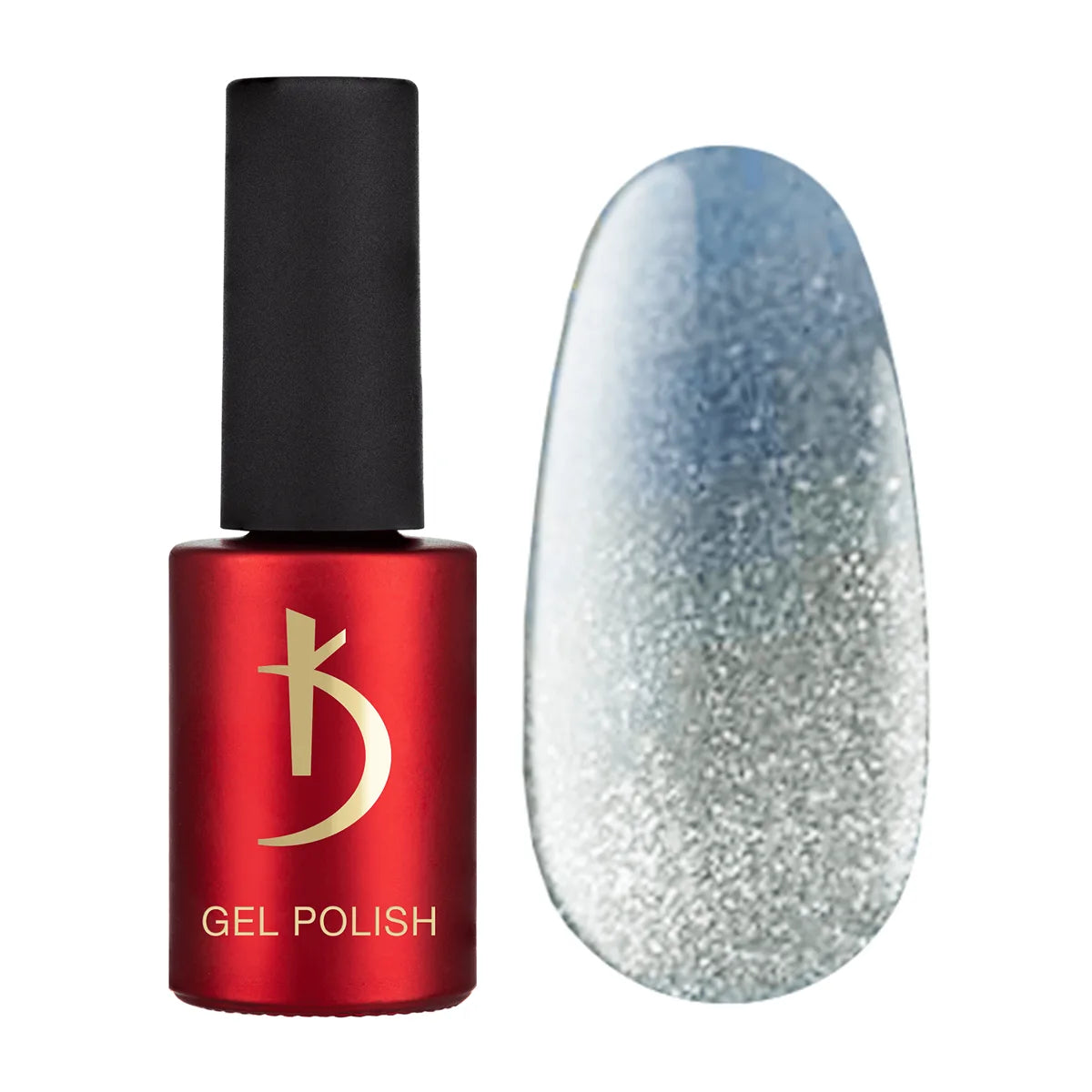 Kodi Professional Cat Shine CS 17 Cat Eye Gel Polish bottle and magnetic effect swatch