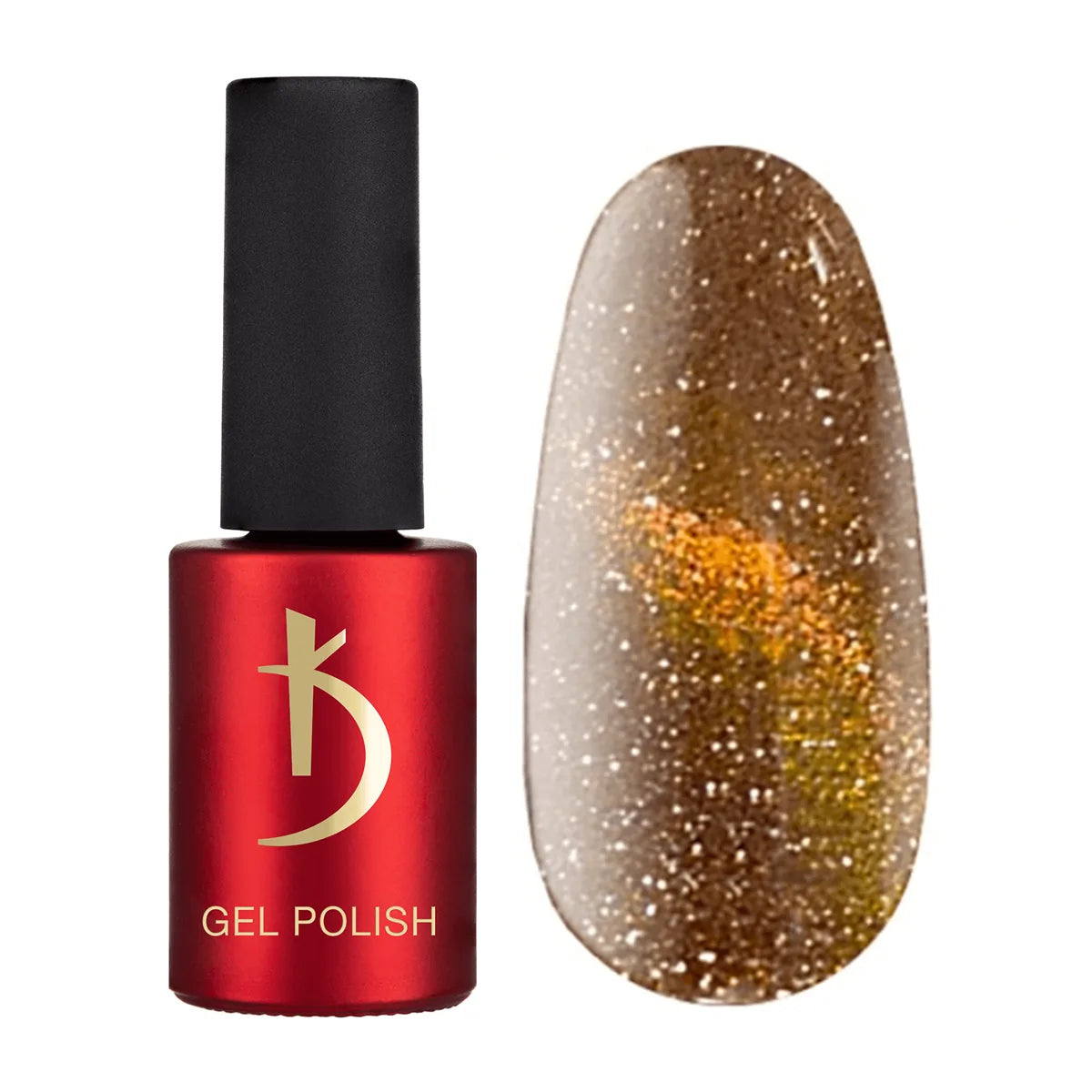 Kodi Professional Cat Shine CS 22 Cat Eye Gel Polish bottle and magnetic effect swatch