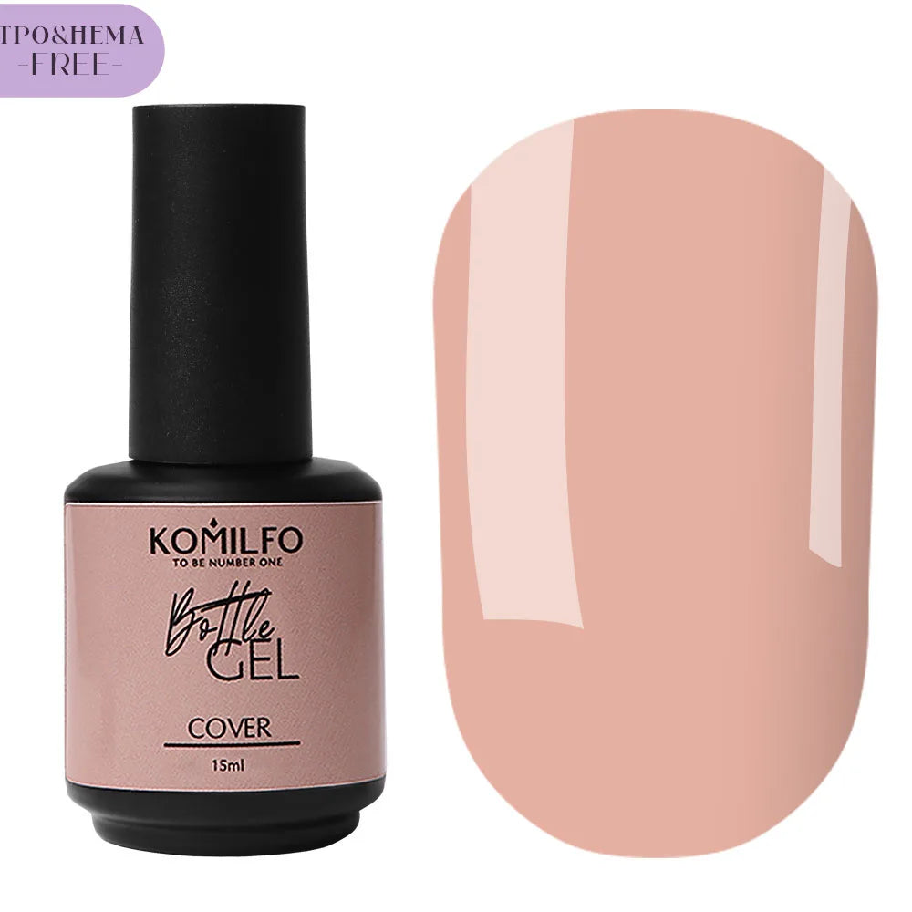Komilfo Bottle Builder Gel 15ml HEMA-Free TPO-Free liquid builder gel in bottle with brush