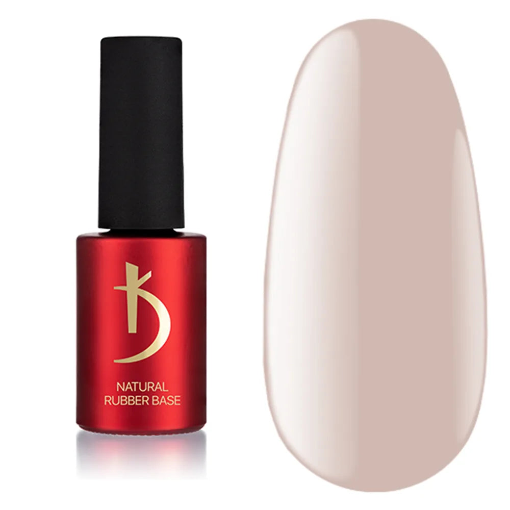 Kodi Professional Natural Rubber Base Ivory bottle and nude color swatch