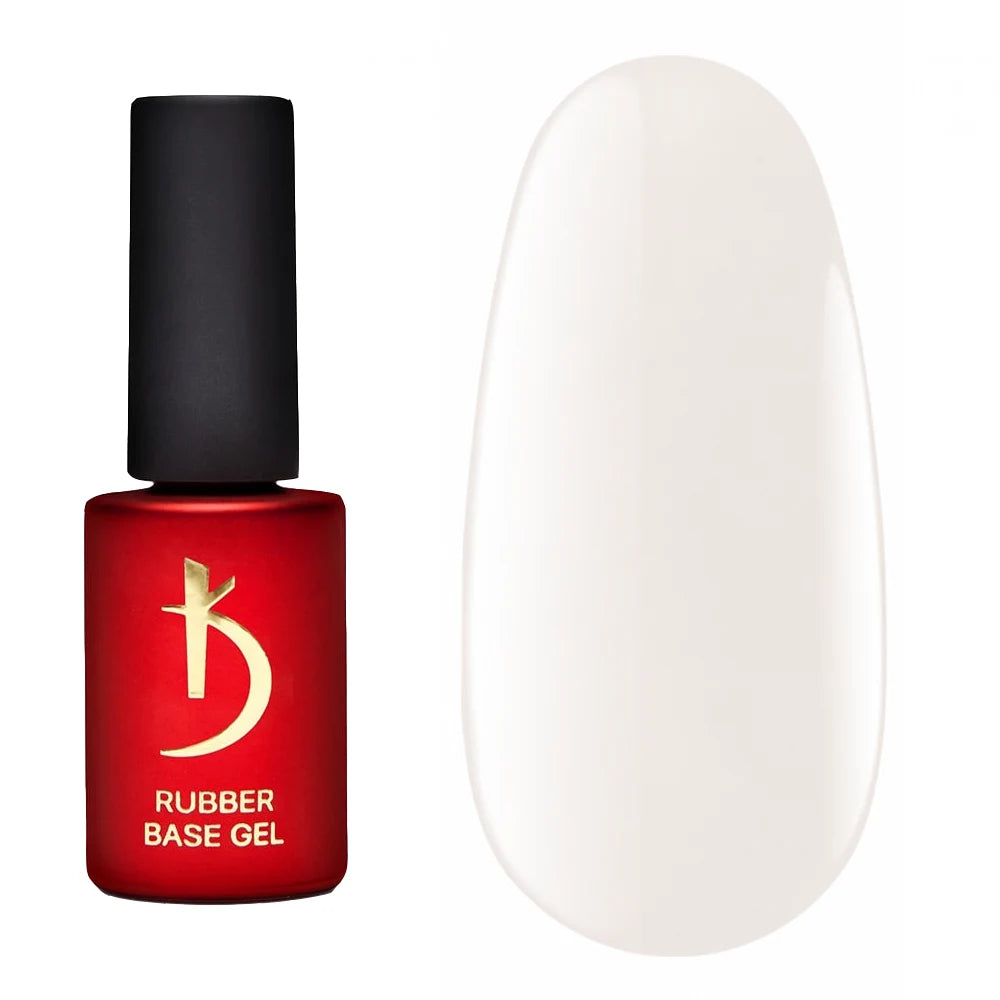 Kodi Professional Color Rubber Base Gel Milky bottle and color swatch