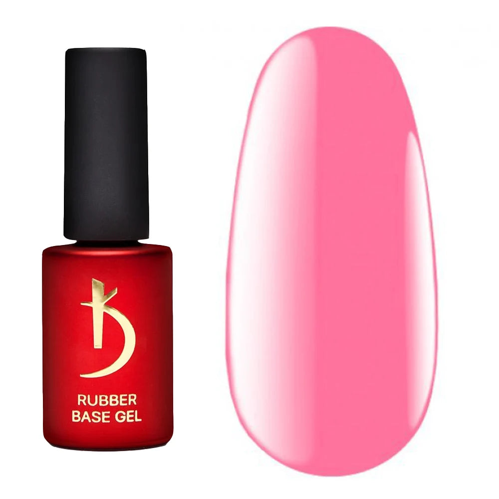 Kodi Professional Color Rubber Base Gel Pink bottle and color swatch
