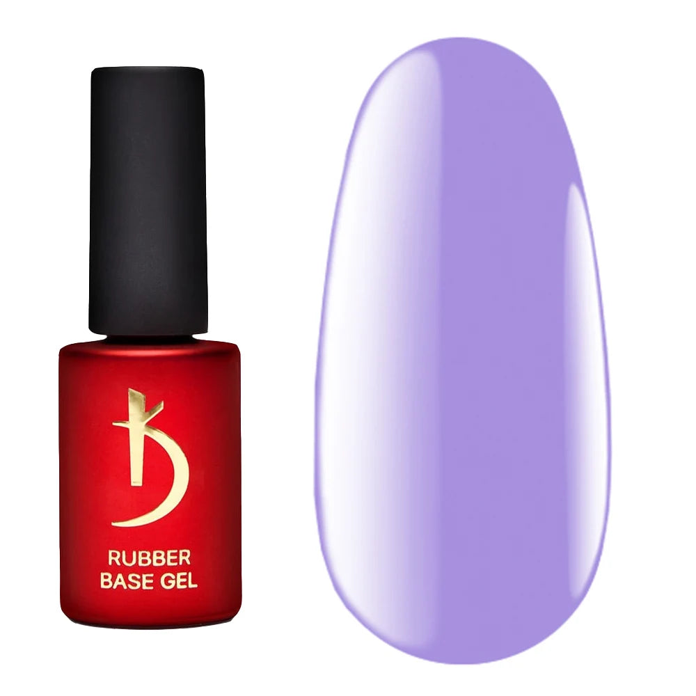 Kodi Professional Color Rubber Base Gel Purple Haze bottle and color swatch
