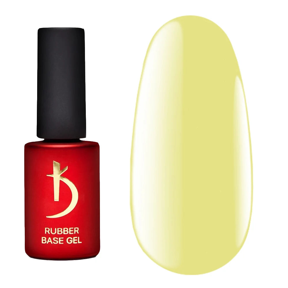 Kodi Professional Color Rubber Base Gel Vanilla bottle and color swatch
