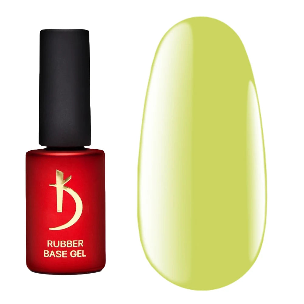 Kodi Professional Color Rubber Base Gel Green bottle and color swatch
