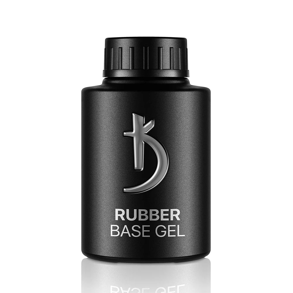 Kodi Professional Rubber Base Gel 35ml bottle and clear rubber base swatch
