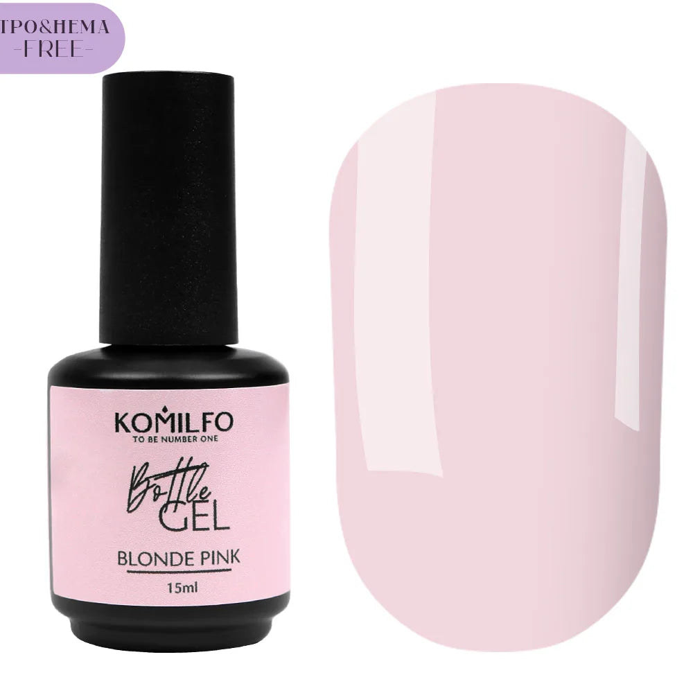 Komilfo Bottle Builder Gel 15ml HEMA-Free TPO-Free liquid builder gel in bottle with brush