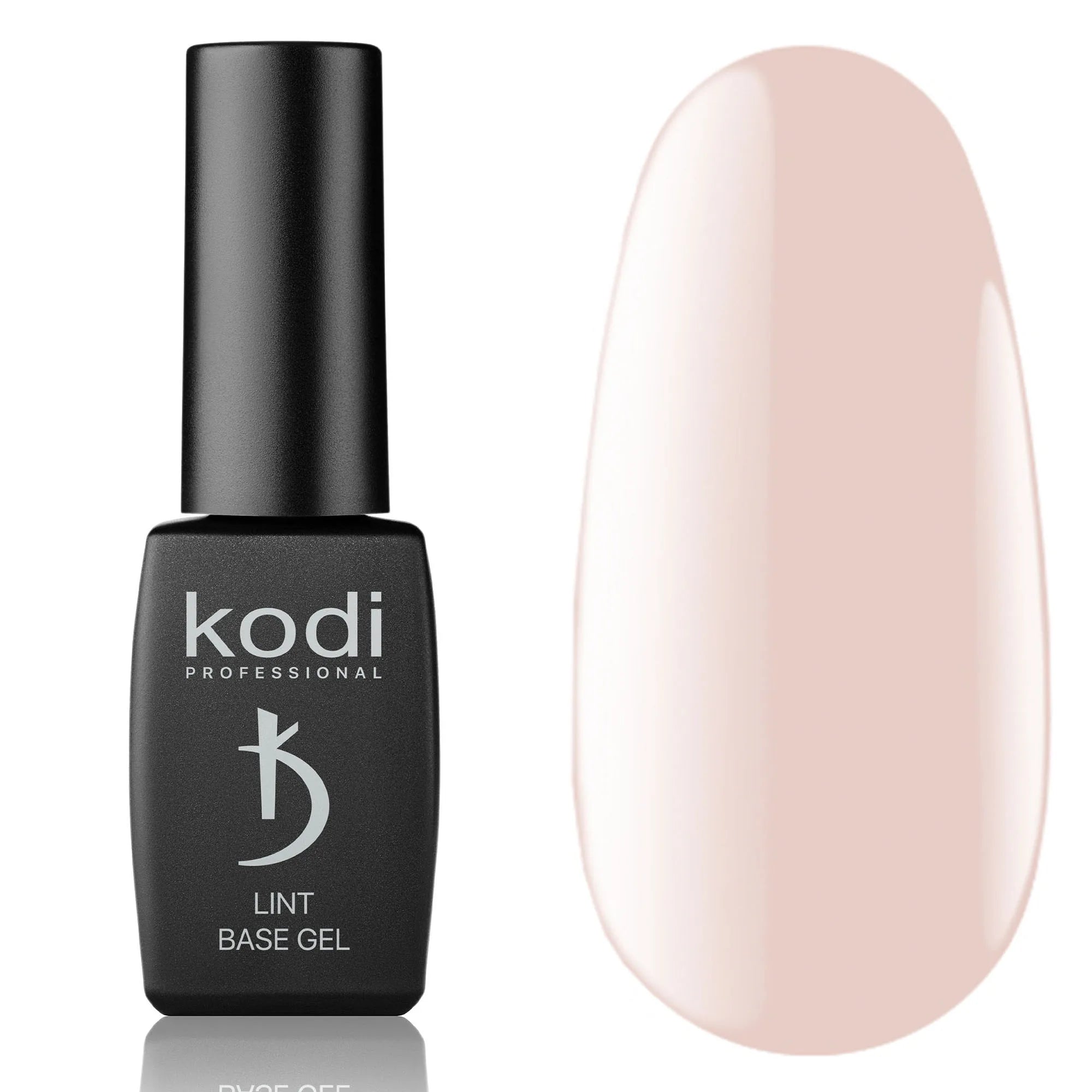 Kodi Professional Lint Base Gel Latte bottle and nude color swatch