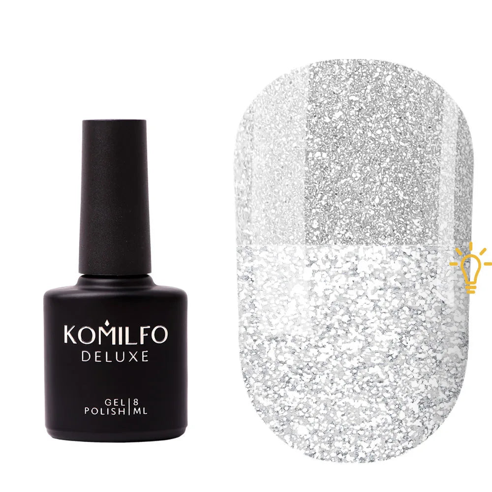 Komilfo Luminous Reflective Base Gel 8ml self-leveling color base with reflective particles