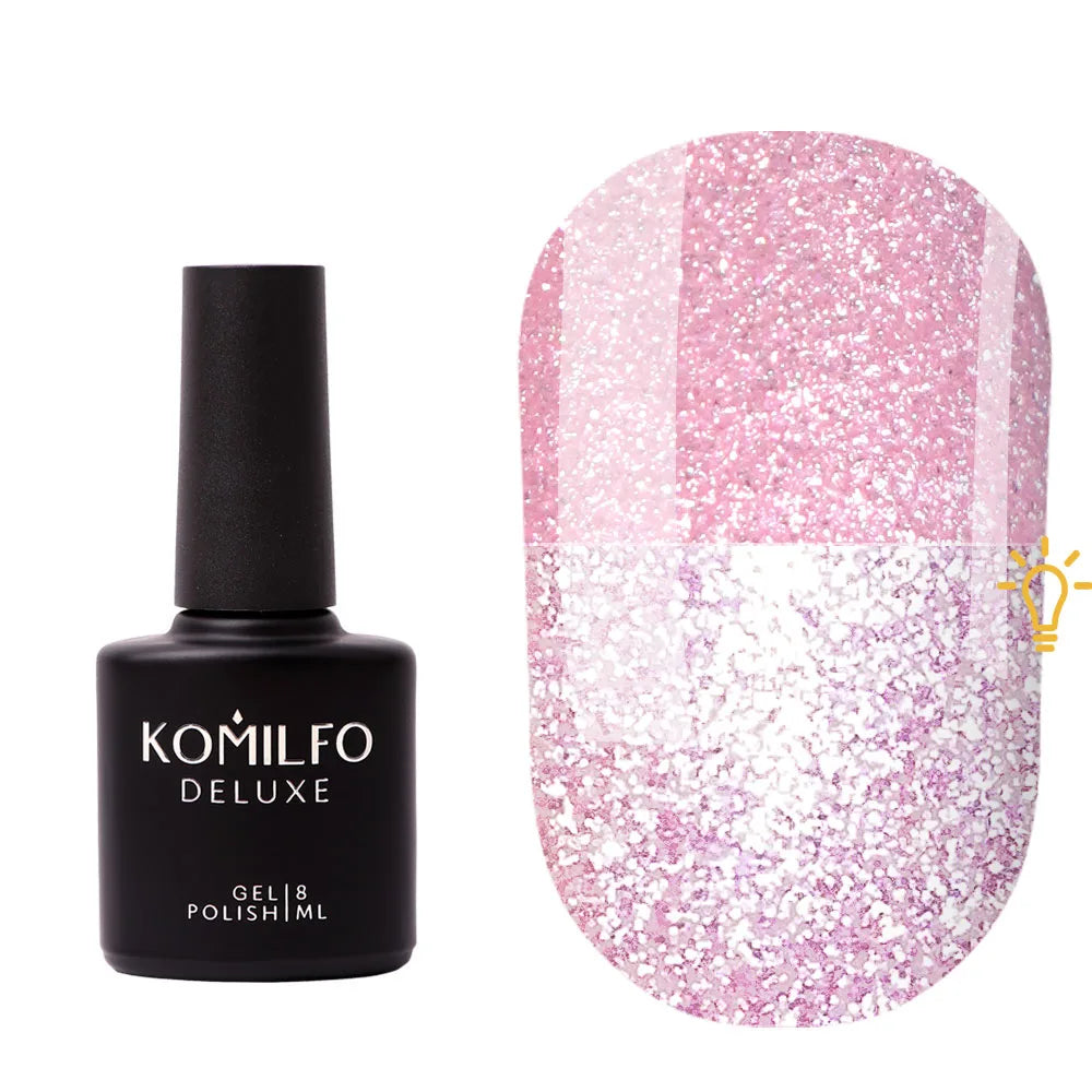 Komilfo Luminous Reflective Base Gel 8ml self-leveling color base with reflective particles