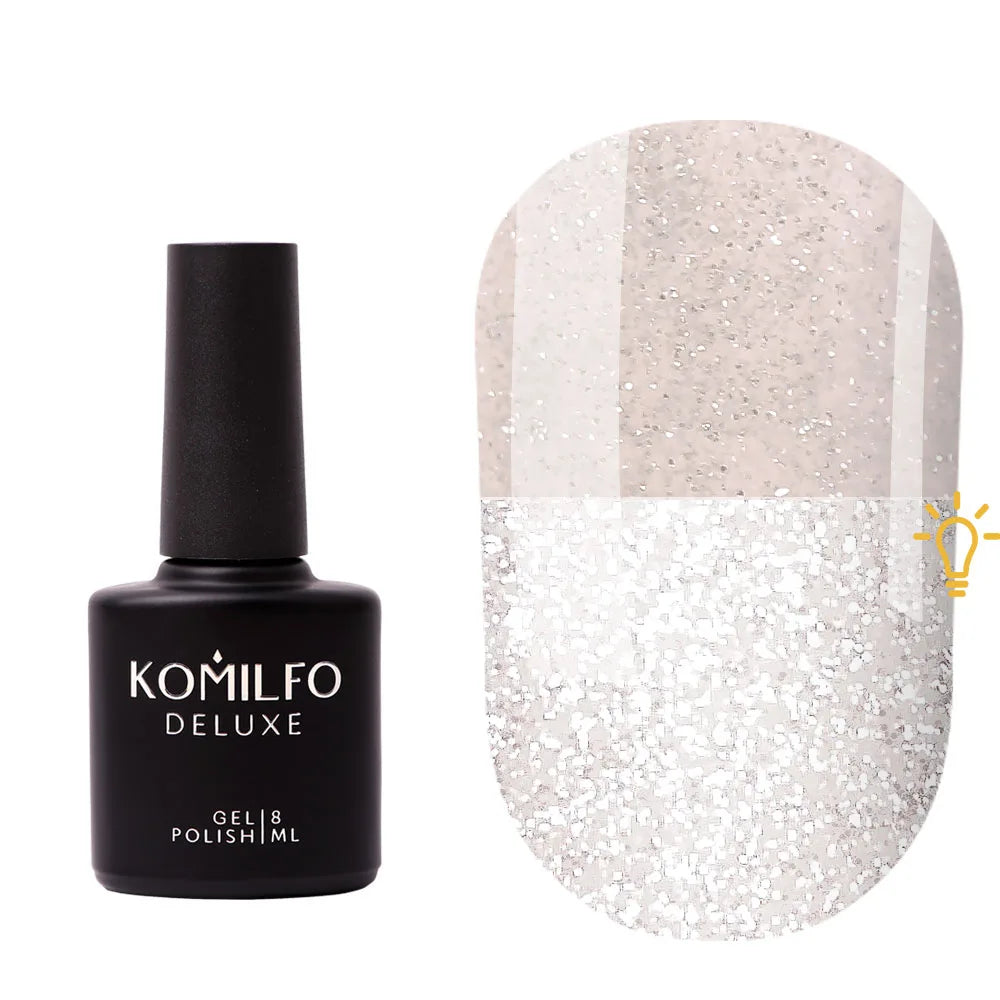 Komilfo Luminous Reflective Base Gel 8ml self-leveling color base with reflective particles