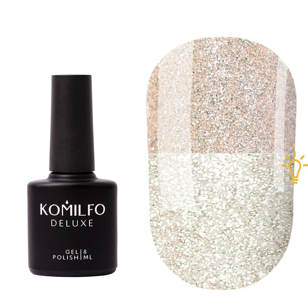 Komilfo Luminous Reflective Base Gel 8ml self-leveling color base with reflective particles