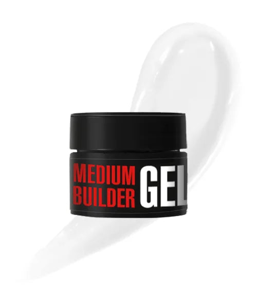 Kodi Professional Medium Builder Gel 01 jar and color swatch
