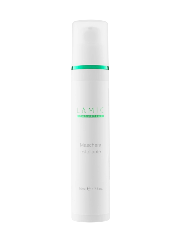 Skincare bottle with a green label on a white background