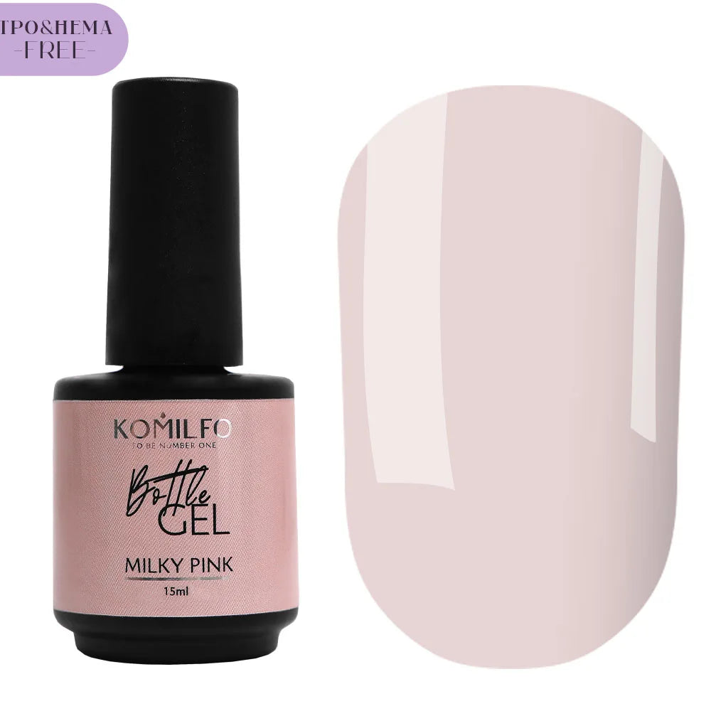 Komilfo Bottle Builder Gel 15ml HEMA-Free TPO-Free liquid builder gel in bottle with brush