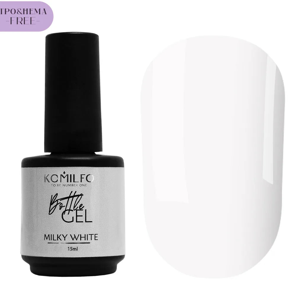 Komilfo Bottle Builder Gel 15ml HEMA-Free TPO-Free liquid builder gel in bottle with brush