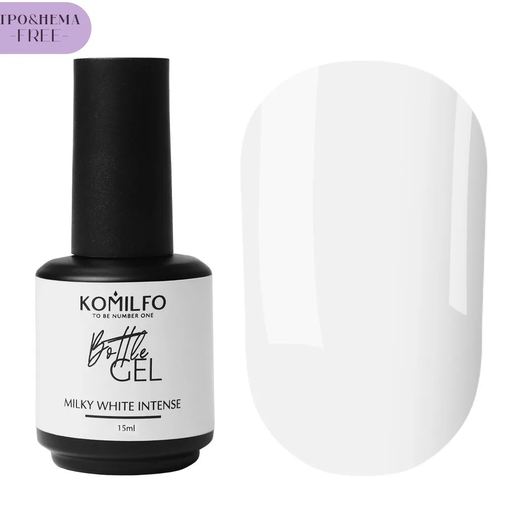 Komilfo Bottle Builder Gel 15ml HEMA-Free TPO-Free liquid builder gel in bottle with brush