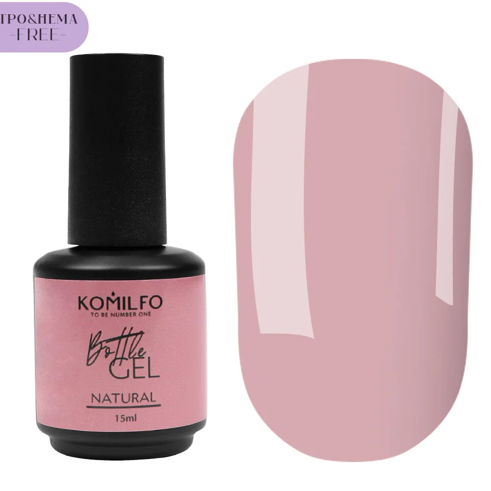 Komilfo Bottle Builder Gel 15ml HEMA-Free TPO-Free liquid builder gel in bottle with brush