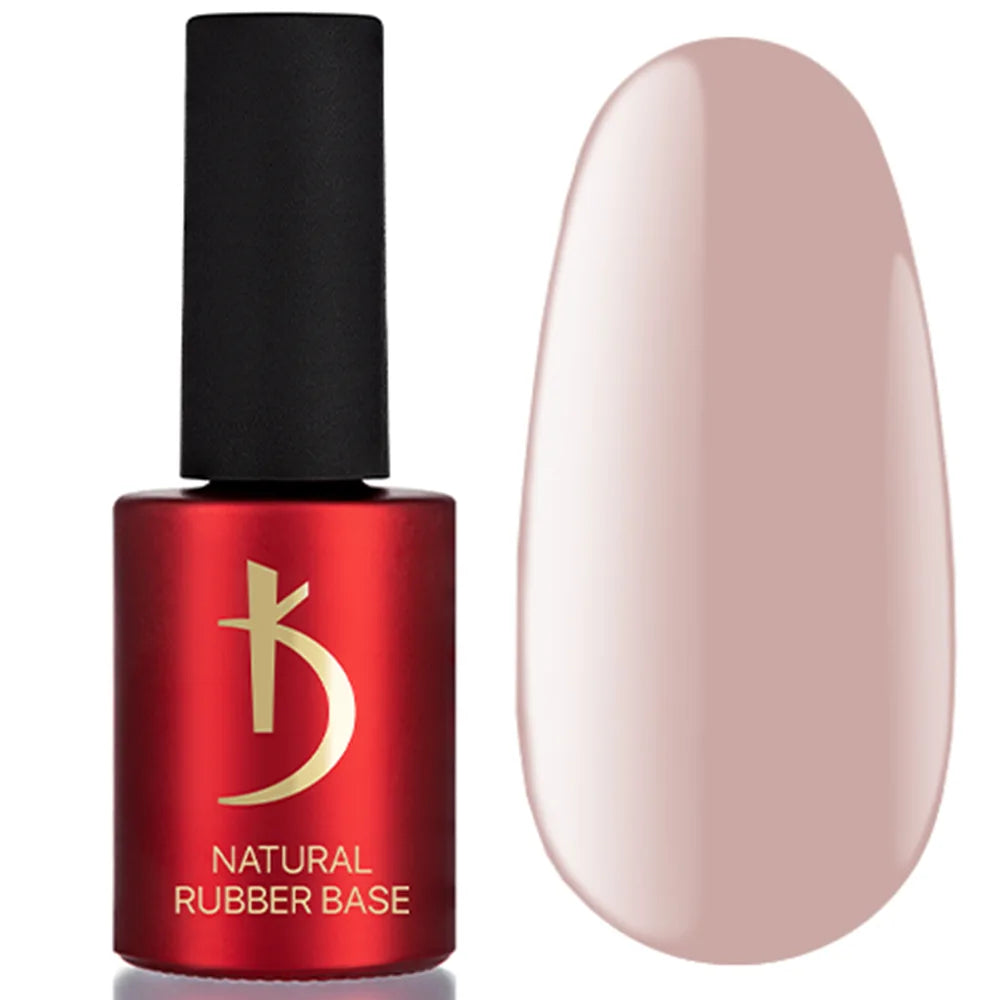 Kodi Professional Natural Rubber Base Natural Beige bottle and nude color swatch