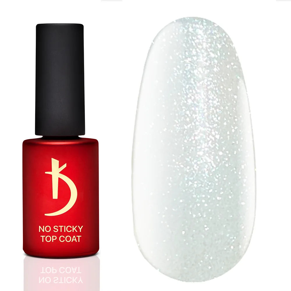Kodi Professional Sparkle No Sticky Top Coat 7ml bottle and sparkle finish