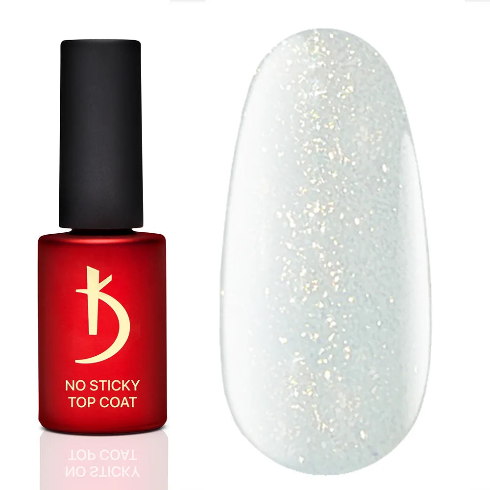 Kodi Professional Sparkle Gold No Sticky Top Coat 7ml bottle and sparkle finish