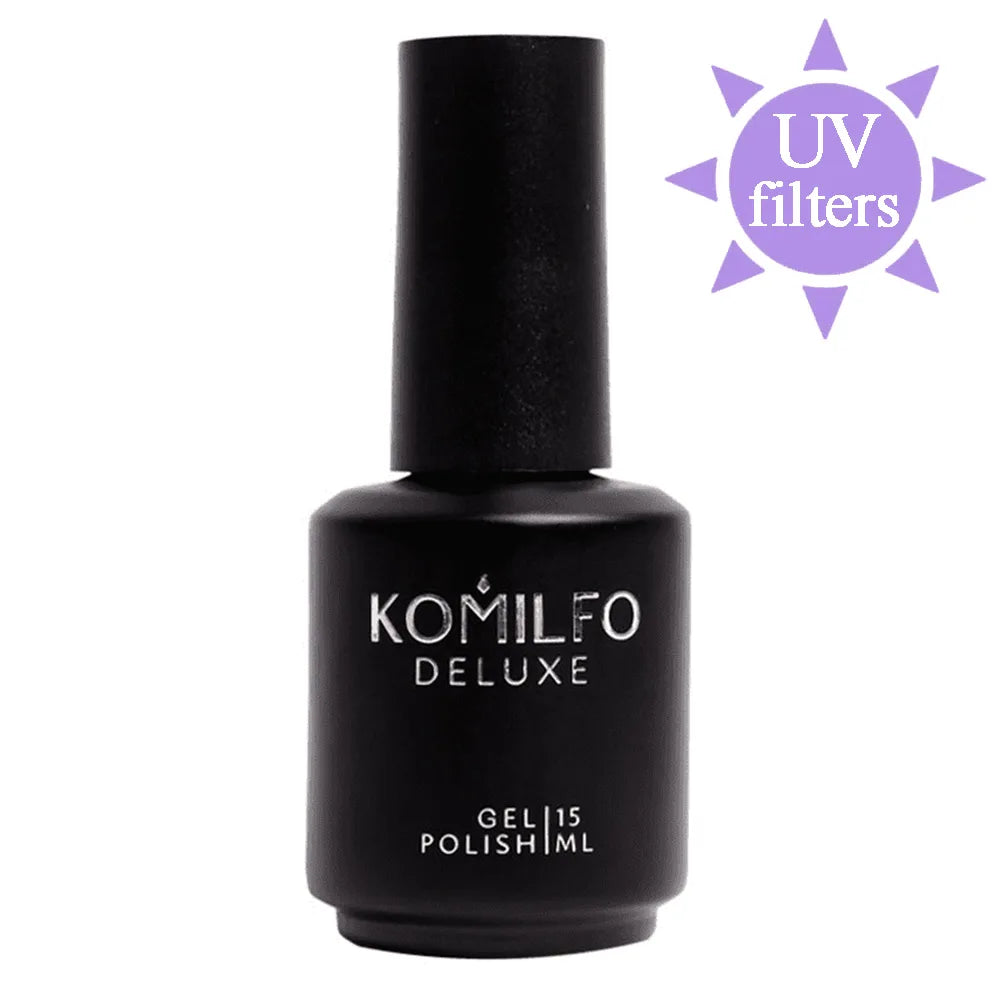 KOMILFO No Wipe UV Filter Top Coat HEMA-Free TPO-Free 15ml glossy top with UV filters for light gel polish