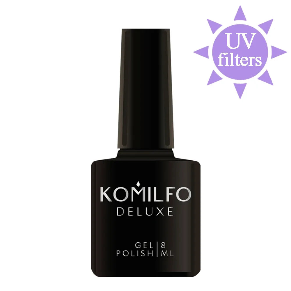 KOMILFO No Wipe UV Filter Top Coat HEMA-Free TPO-Free 8ml glossy top with UV filters for light gel polish