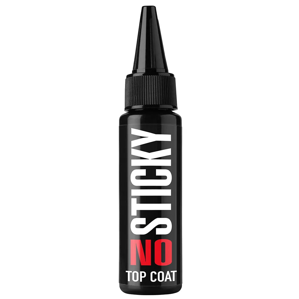 Kodi Professional No Wipe Top Coat 30ml bottle and glossy finish swatch