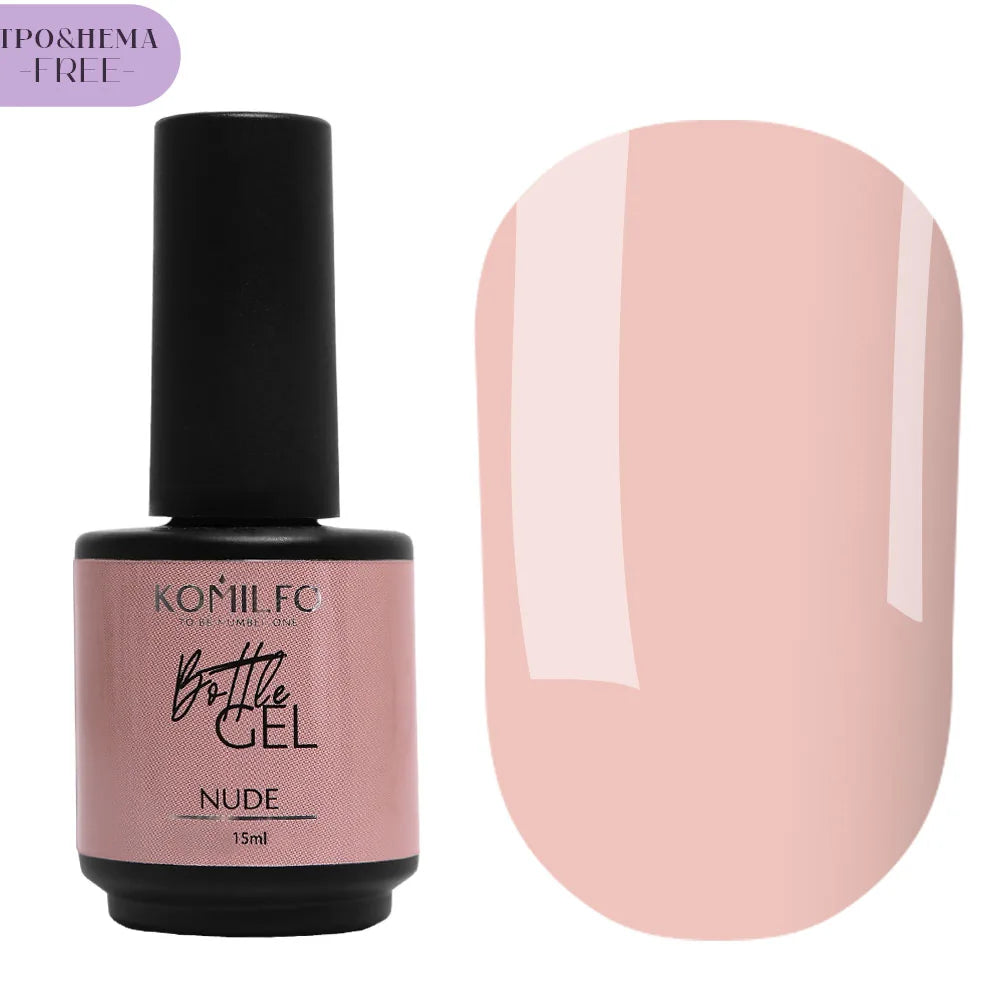 Komilfo Bottle Builder Gel 15ml HEMA-Free TPO-Free liquid builder gel in bottle with brush