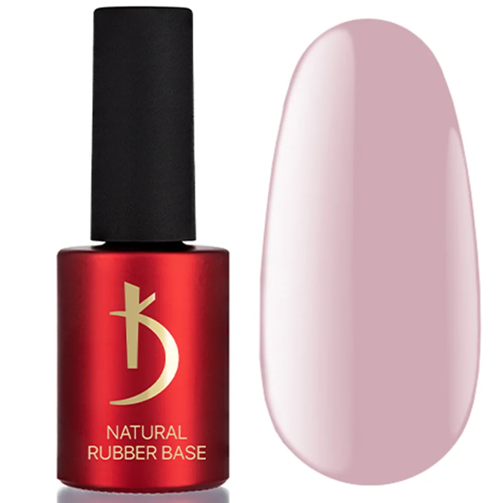 Kodi Professional Natural Rubber Base Pink bottle and nude color swatch