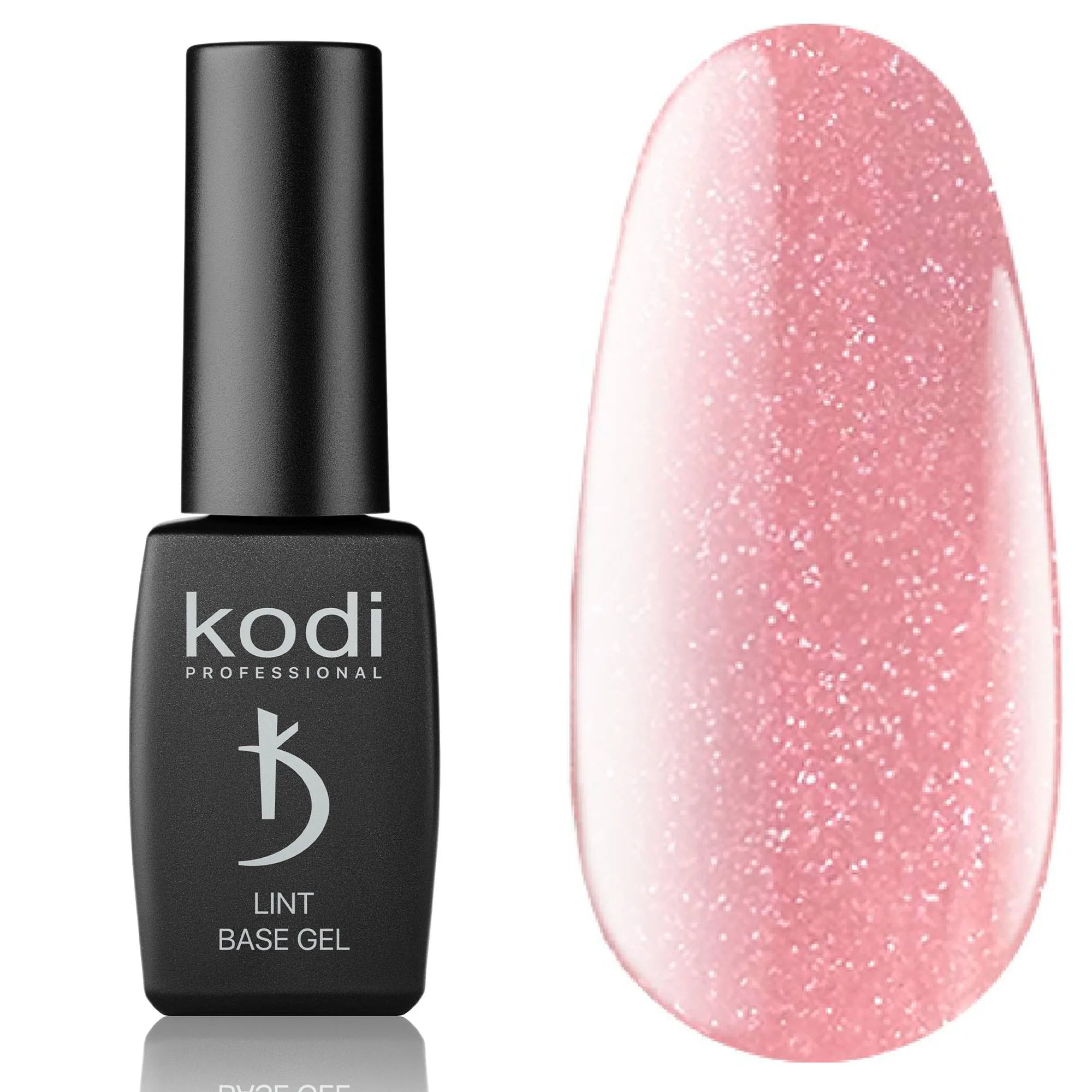 Kodi Professional Lint Base Gel Rose Nude bottle and nude color swatch
