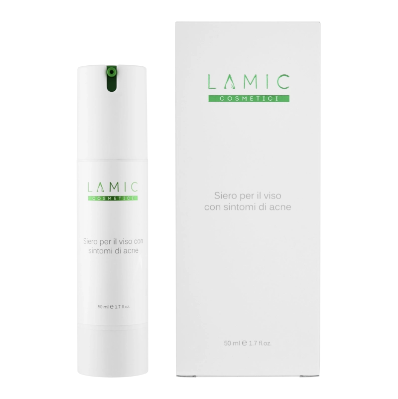Lamic skincare product and packaging on a white background