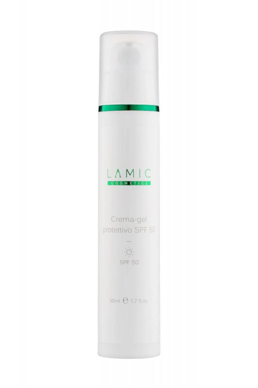 White skincare bottle with green accent on a white background