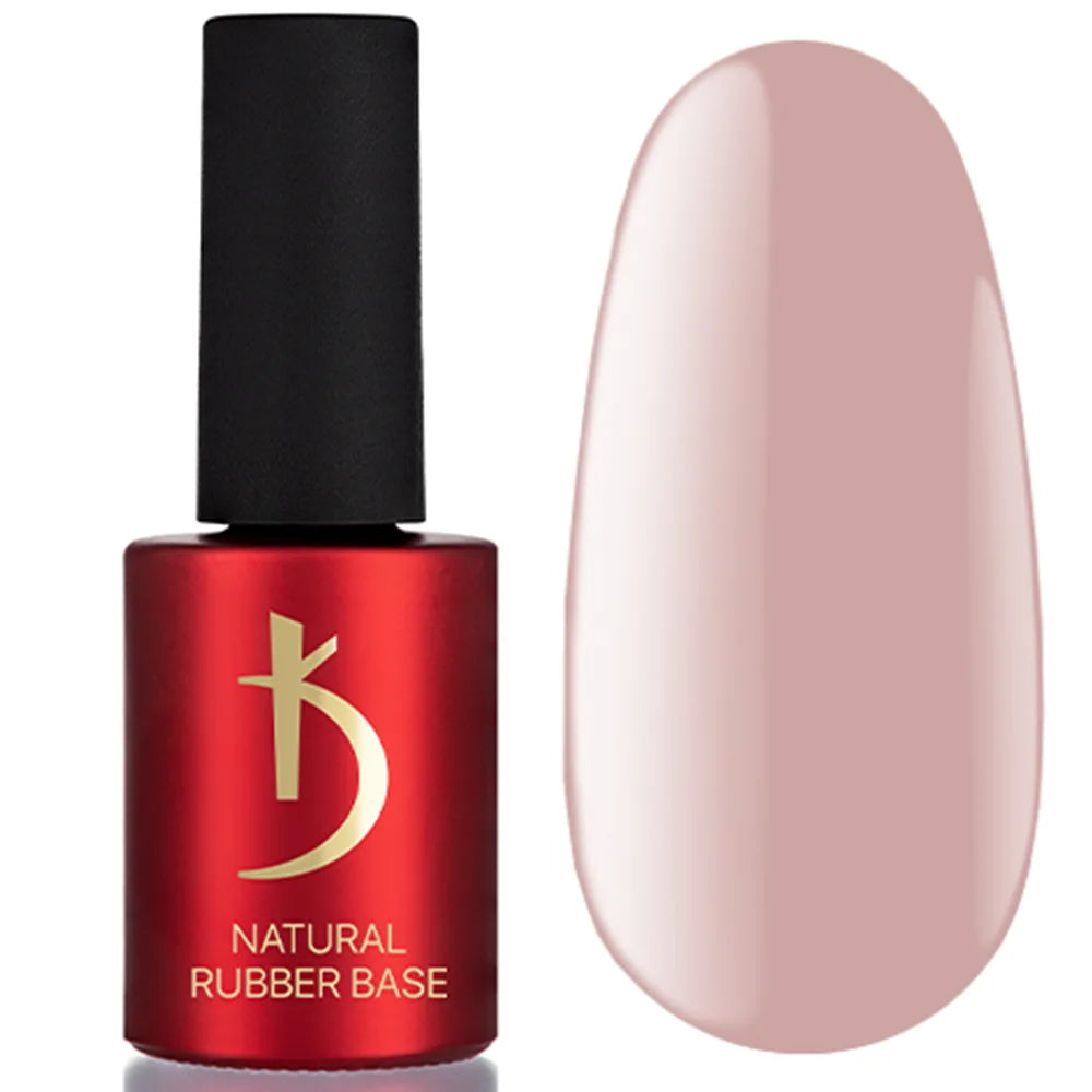 Kodi Professional Natural Rubber Base Tea Rose bottle and nude color swatch