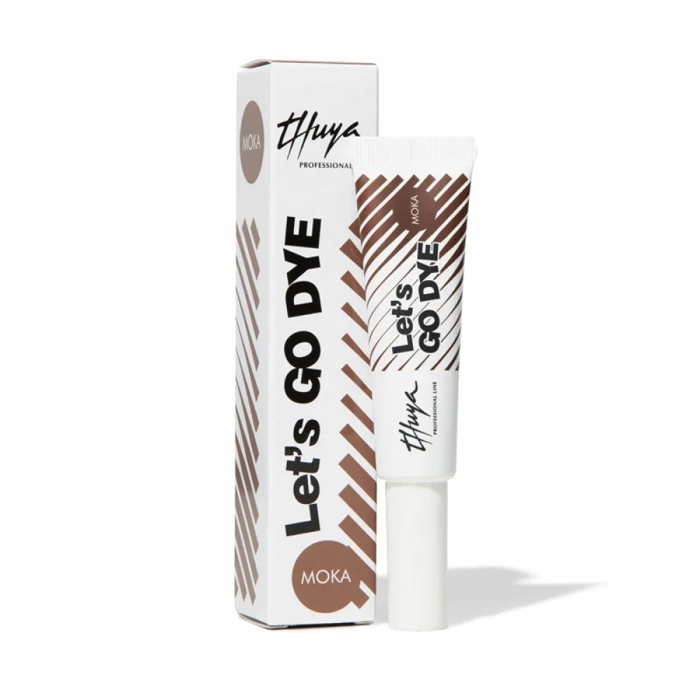 Thuya hair dye tube and packaging on a white background