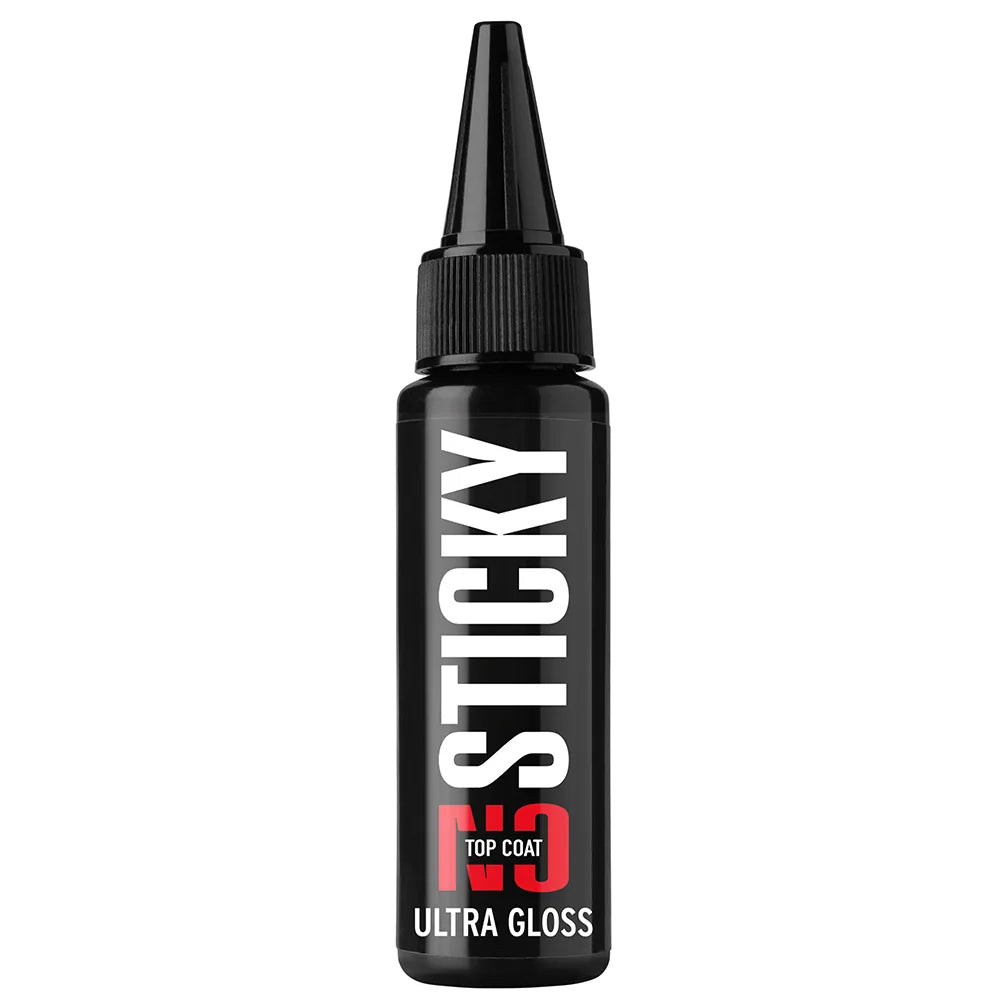 Kodi Professional Ultra Gloss No Wipe Top Coat 30ml bottle and glossy finish swatch